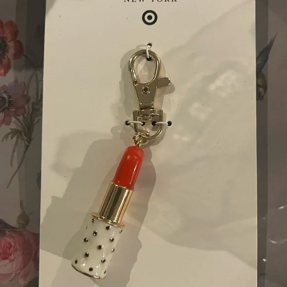 Kate Spade Red and White Lipstick Keychain - Picture 4 of 4